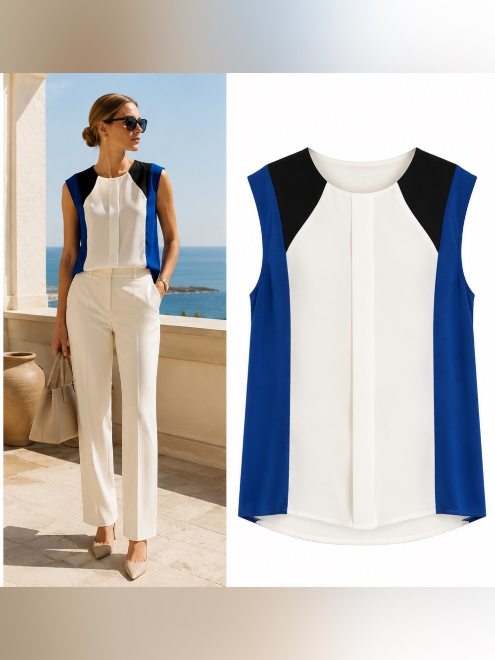 NWT Kut From The Kloth Color Block Sleeveless Top